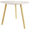 Due Esse di Tavolino Ovale, Tavolino da caffè per soggiorno, Tavolino basso per soggiorno, con Gambe in Legno, Stile Scandinavo, per Salotto Camera da Letto, Tavolo in Legno Naturale, H39 x 46 x 34 cm (Bianco)