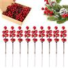 XiXiRan Bacche di Agrifoglio di Natale, Decorazioni Natalizie Con Bacche Rosse Artificiali, 50 Pezzi