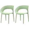 Rebecca Mobili Set 2 Sedie da pranzo, Sedia impilabile, Verde salvia, in Polipropilene, stile Moderno - Misure HxLxP: 82,5 x 54 x 60 cm - Art. RE7250
