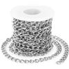 Niboken Catena a Maglia Metallo, 1 Rotoli 5m Catena a Collane in Alluminio, Catena per Braccialetto Collane Creazione di Gioielli Accessori Fai-da-Te da Donna e Uomo (Argento)