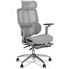 MUSSO H80 Pro Sedia con Supporto Lombare a 3 Zone, Grigio Chiaro | Supporto lombare 3 zone, Braccioli 4D, Poggiatesta, Schienale 5 livelli, Poggiapiedi, Rete