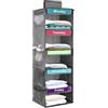 shaojian Organizer settimanale per bambini, organizer da appendere a 5 ripiani, per vestiti quotidiani, organizer per vestiti per bambini, dal lunedì al venerdì, per uniformi scolastiche e cappelli (grigio)