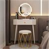 Exterm Toeletta Trucco con Cassetti, Postazione Trucco Moderno con Sgabello e Specchio Luminoso a Led, Tavolo da Trucco per Donne e Ragazze, 3 Modalità di Illuminazione (Size : 70cm(27.5inch))