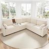 Worletty L divano con funzione sleep, divano modulare, divano ad angolo, divano letto, ciniglia, con console centrale reversibile, porte USB e porta bevande, per soggiorno, appartamento, 227 × 202 ×