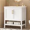 SUKY Mobile da bagno singolo con base 80 cm con lavabo in ceramica, 80 x 47 x 90 cm, MDF, bianco