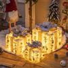 DXIA Set di 3 Scatole Regalo Natalizie Luminose, Grande Scatole Natalizie con Coperchi e Fiocco, Decorazioni per Albero di Natale per Armadi, sale Espositive e Decorazioni Domestiche,Bianco