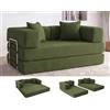 Vipbear 5-in-1 Divano a 2 posti, 160cm Sofa Bed funzione letto divano a pavimento | Divano 2 posti disossato schiuma ad alta densità pet-friendly boneless couch, per camera compatta, senza montaggio