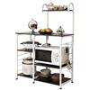 Soges Microonde Scaffali Stazione di Lavoro Cucina Armadio per la Conservazione Mensola della Cucina Carrello di Servizio, Nero