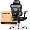 FLEXISPOT Sedia Ergonomica da Ufficio Gaming ErgoX Max, Poggiatesta 4D, Braccioli 5D, Schienale e Supporto Lombare Integrati, Portata 300 kg, Nero