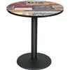 OHMG Tavolo da bar quadrato alto cucina mangia in piedi con piano in legno MDF,tavolini da caffè, bistrò, tavoli da pranzo, per bistrò, soggiorno, sala da pranzo, terrazza (tondo-60 x 60 x 72 cm)