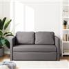 SECOLI Divano Letto Matrimoniale 2 Posti 112x174x55 cm Grigio Pelle Sintetica