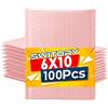 Switory 100 buste imbottite in polietilene, 15,3 x 22,9 cm, foderate a bolle, per spedizione/imballaggio/spedizione, autosigillanti, rosa Sakura (dimensioni interne: 15,3 x 22,9 cm)