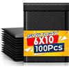 Switory 100 buste adesive per spedizione, 6 x 9 +1,57, colore nero