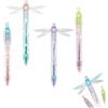 APRILADY Gleaming Wings Dragonfly Pen, Dragonfly Fidget Click Pen,Mix 4Pcs | Penna libellula con ali mobili, simpatica penna a scatto, divertente penna a sfera con corpo traslucido, cancelleria creativa