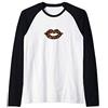 Regalo labbra leopardato per donna di LL Regalo per labbra con stampa leopardata per donna Maglia con Maniche Raglan