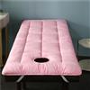 Xisnuient Soft Lash Bed Topper con Foro Comodo Coprimaterasso con Quattro Cinturini Angolari E Fori for Il Viso Materasso Traspirante Tatami Spa Lettino da Massaggio Mattress con Foro (Rosa,70x190cm)