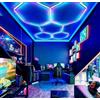 rivestiiltuogarage Illuminazione lampada led Nido D'ape RGB multicolor moderna Esagonale rombo Garage officina bar barber shop lounge bar hotel officina detailing salone (240x168 cm)