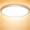 Planetitaly Plafoniera LED Soffitto, Lampadario Soffitto 24W, 3000K Lampada Luce Moderna per Camera da Letto, Bagno, Cucina, Soggiorno, Ufficio, Balcone, 2400LM, Bianco Caldo, Ø30cm (Tonda, 3000K)