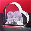 Inciso Cuore di Cristallo Personalizzato con Foto - Incisione 3D a Laser - Idea Regalo Personalizzabile con Fotografia e Scritta, per Anniversario Matrimonio, San Valentino, Fidanzati - CuoreO 8x8x4 cm
