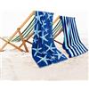 CASA COPENHAGEN Set di 2 teli mare,80x90 cm, pesci ottanio/righe gialle | Miami Asciugamano da bagno in 100% cotone egiziano (150 x 75 cm) per spiaggia, doccia e piscina (set regalo per donna e uomo)
