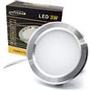 UNIVERSO FARETTO INCASSO LED SOTTILE PER TOP CUCINA-BAGNO FORO DIAMETRO 60 mm ALTO 19 mm DIAMETRO ESTERNO 70 mm CROMO LUCIDO 5 WATT LUCE NATURALE 4000 K DIRETTO A 220 V