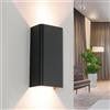 Licht-Erlebnisse Lampada da parete interna Bergen rettangolare grafite in metallo Up&Down doppio fascio di luce stile moderno minimalista 2xGU10 per salotto