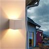 Planetitaly Applique Cubo IP65 LED 12W Interruttore CCT da 3000K a 6500K Lampada Parete Moderna Doppio Fascio Luminoso luce Muro Facciata Giardino Terrazzo Ingresso (Bianco)