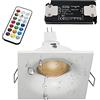 Planetitaly Faretto tondo quadrato lampada LED 6W RGB GU5.3 12V incasso IP65 cromoterapia box doccia bagno turco sauna (Quadrato, RGBW+3000K)