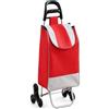 MAGIC SELECT Carrello della Spesa a 3 Ruote Saliscale con Tasca Posteriore | Carrello Leggero per Supermercato, Rosso a Strisce