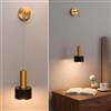 Planetitaly Applique Pendente di Design Moderno E27, Lampada da Parete Sospesa in Alluminio Bronzo e Nero, Altezza Regolabile 90cm, Ideale come Luce da Comodino, Corridoio e Studio, Attacco E27 (Max 60W), 230V