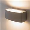 Planetitaly Applique LED da Esterno IP65 1x E27 Doppia Emissione Lampada Intercambiabile Up/Down in Alluminio Lampada Parete, Muro, Luci Facciata, Giardino, Balcone, Alimentazione 230V (Grigio)