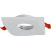 Planetitaly Portafaretto moderno incasso quadrato cartongesso foro 65mm luce soffitto supporto lampade GU10 GU5.3 colori bianco nero silver oro
