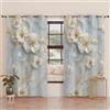 PETTI Artigiani Italiani - Tende a Pannelli per Interno con Anelli 2 Pezzi 140x280cm, Tenda Camera da Letto e Soggiorno Oscuranti Isolanti e Moderne, Floreale 06-1, 100% Made in Italy