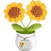 FCZIVA Amici Regali Girasoli All'Uncinetto Vaso Amicizia Apprezzamento Presente Donne Uomini Natale Compleanno Fiori Fatti A Mano Lavorati A Maglia Ispirazionale Ricordo Amica Amico Decorazioni (Buoni)