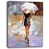 Printerland Quadro Moderno Ragazza sotto la Pioggia Verticale Quadri moderni soggiorno da Parete XXL grande Stampa su tela Canvas Decorazione Murale muro Arredo Camera da letto Cucina (70x100 cm, 3)