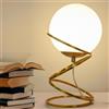 Planetitaly Lampada da tavolo G9 stilizzata sfera design moderno bronzo dorato luce comodino scrivania salotto con interruttore 230V