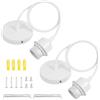 AUAUY 2 pezzi Lampada Sospensione E27 in Metallo, con Cavo 90cm, Bianco | Cavo Intrecciato, Retrò Portalampada Compatibile con Paralume, per Cameretta, Ristoranti, Soggiorno, Caffè, Bar, Cucina