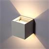Planetitaly Applique Cubo a LED IP65 per interno/esterno 12W Regolabile 1000lumen Moderno Alluminio, doppio fascio di luce regolabile, Ideale per balcone, terrazzo, casa, hotel (3000K, Grigio) ES46-GC