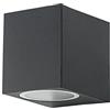 Planetitaly Applique Led da Parete per Esterno, Impermeabile IP65, Attacco GU10, Ideale per Balcone, Terrazza, Casa, Muro, Facciata Esterna, Negozio, Ingresso (Quadrato Nero, Senza lampada)