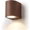 Planetitaly Applique Led da Parete Tondo per Esterno, Impermeabile IP65, Lampadina GU10 8W, Lampada Ideale per Balcone, Terrazza, Casa, Muro, Facciate, Ingresso, 230V (Marrone, 4000K)