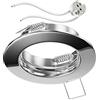 ledscom.de Cornice da incasso a soffitto FERE, rotonda, cromo lucido (LED/Halogen/MR16/50mm) incl. presa GU5.3