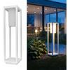 Planetitaly Lampione da Giardino E27 Moderno IP65 Imperemabile Lampioncino per Esterno Lampada Intercambiabile Luce Cortile Viale Sentiero 60cm Alimentazione 230V (Bianco)