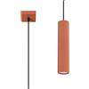 FOSKE Vela Line | Lampada a Sospensione Singola in Alluminio, Rosso Ocra | Lampadario per cucina e soggiorno, 1 paralume cilindrico, 1 × GU10 max 10 W, cavo regolabile, lampadina non inclusa