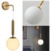 Planetitaly Applique moderno da parete bronzo paralume bianco pendente sfera attacco G9 max 10W lampada luce muro corridoio, camera da letto, salotto, soggiorno, alimentazione 230V