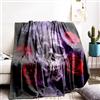 KAIDAARTLH Coperta con teschi, motivo gotico con teschi stampato, morbida e confortevole coperta in pelliccia sintetica, coperte per Halloween (F, 130x150cm)