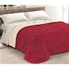 Tata Home Trapunta Invernale Matrimoniale Tinta Unita Double Face Imbottita 300 gr/mq Piumone Letto Trapuntato Caldo Soffice Mod. Elegance Bicolore BORDEAUX PANNA