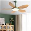 YUNZI 108CM Ventilatore da soffitto con Illuminazione e Telecomando, LED 72W Lampada da soffitto per Ventilatore per Soggiorno Camera da Letto Sala da Pranzo Luce, Protezione Occhi Luce, Verde