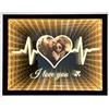 LINMQIU Specchio infinito personalizzato con foto personalizzate, Regali di anniversario compleanno personalizzati per San Valentino per coppie, Specchio per il trucco con luce notturna a LED da tavolo 2 in 1