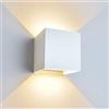 XODZASG Lampada da parete moderna a LED 12W / lampada da parete esterna impermeabile angolo del fascio regolabile, coperture in lega di alluminio, adatto per interni/esterni (Bianco-3000K)