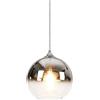 LFsem Lampada a Sospensione Vintage in Vetro, Paralume Globo Elettroplaccato, E27, Cavo Regolabile 150cm, per Isola Cucina, Sala da Pranzo, Camera, Caffè (Argentato, 30CM)